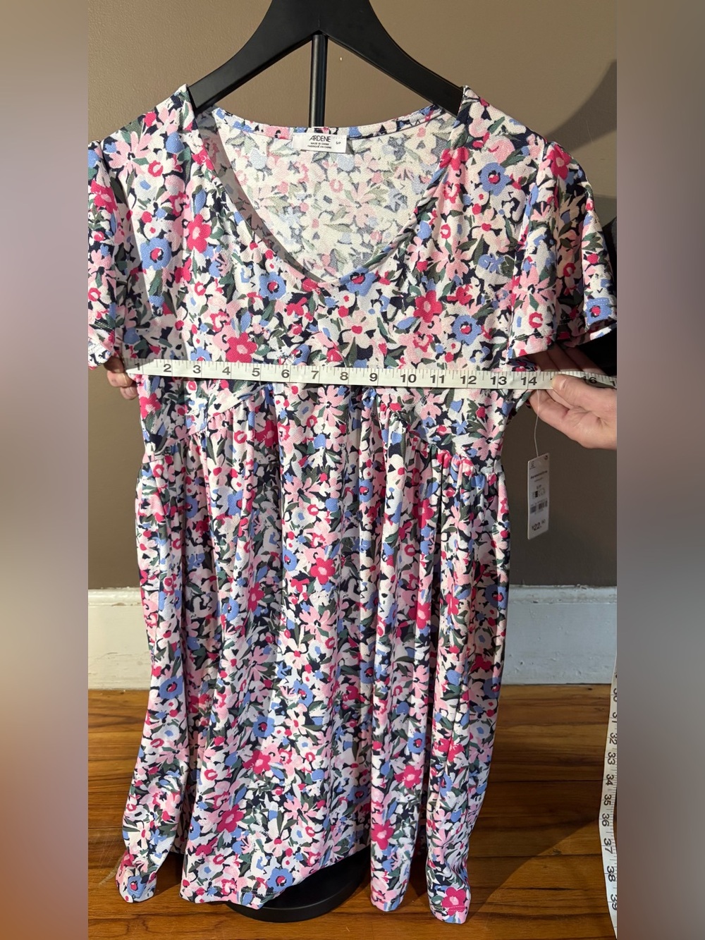 Ardene Pink and Blue Floral V-Neck Dress Size Small NWT - Picture 10 of 14